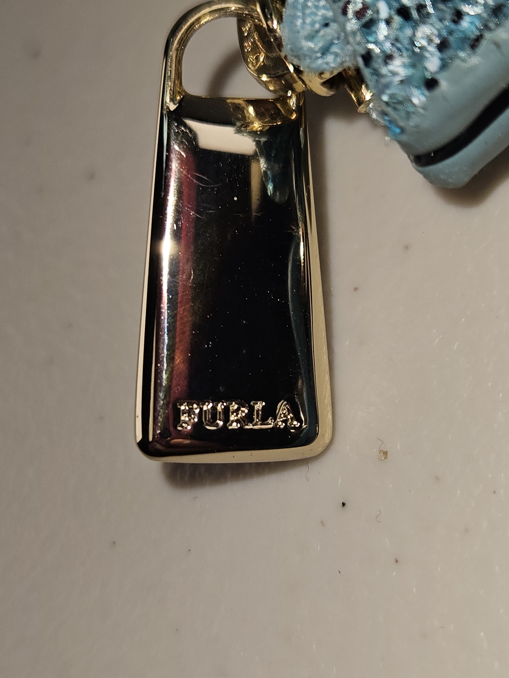 Like New FURLA Teal Blue Glitter Wristlet Clutch - Picture 12 of 15